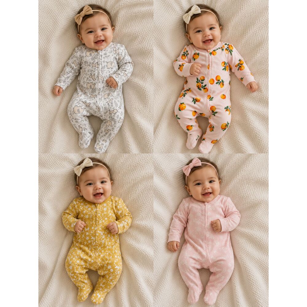 Old Navy Footed One-Piece Pajamas Bundle Size 3-6 Months